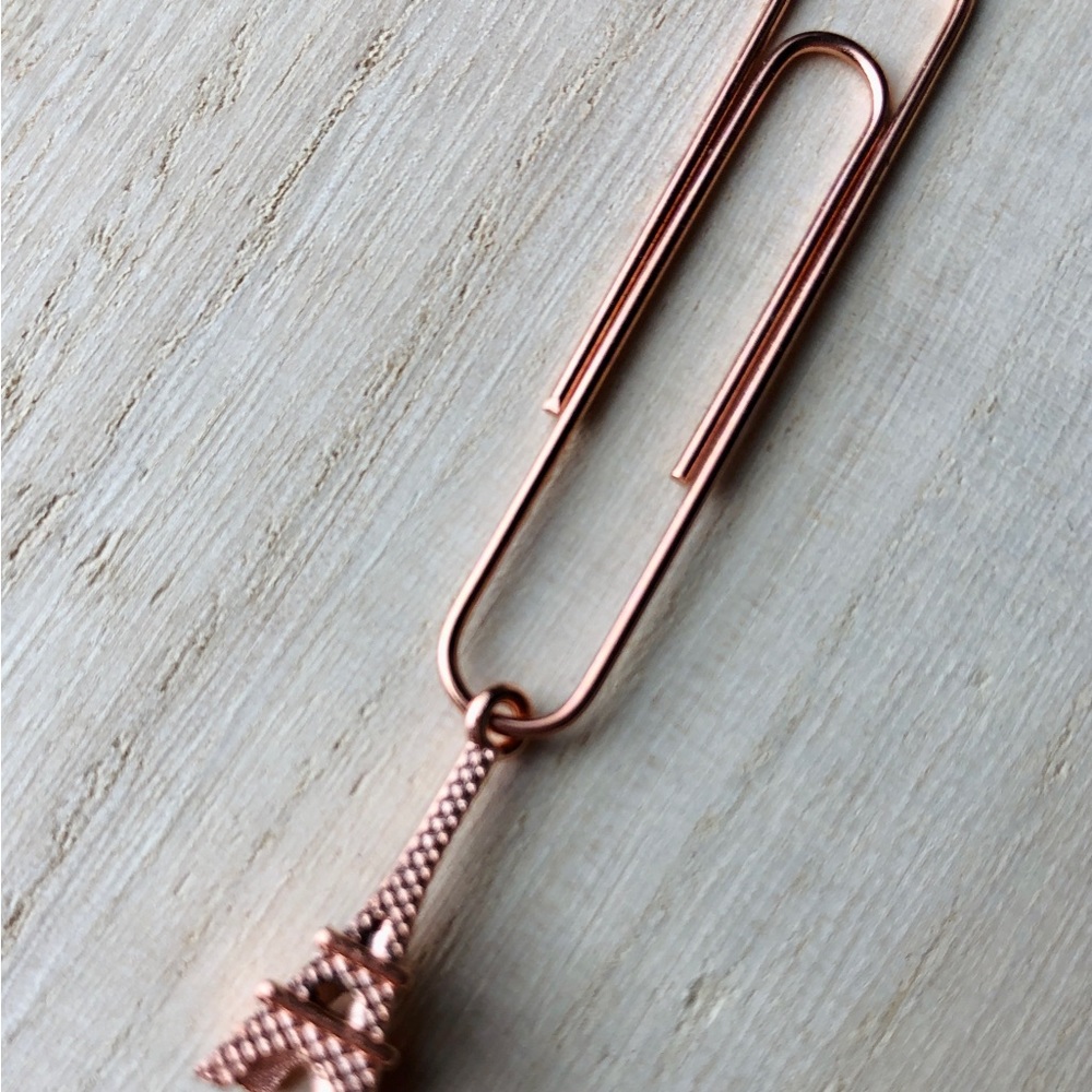 Eiffel Tower Paper Clip Bookmark in Rose Gold for Agenda Planners